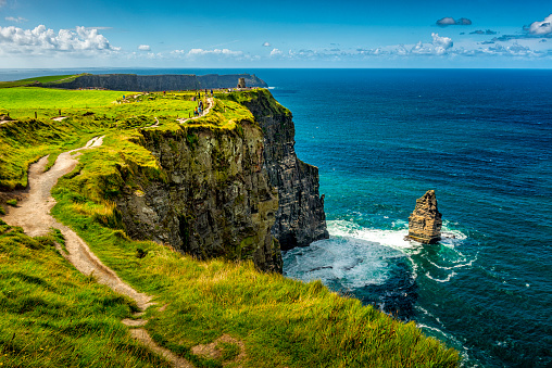 The Cliffs of Moher above the Atlantic in County Clare