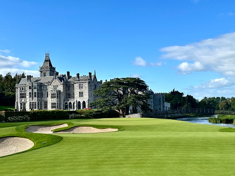 The manor house and championship golf course at Adare, County Limerick